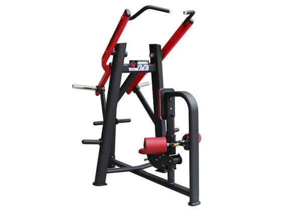 Free Weights Plate Loaded Lat Pulldown Machine Red Color For Gym Fitness Center