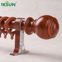 China Single Wall Mount Modern Wood Curtain Rod 28mm Diameter Multifunctional on sale