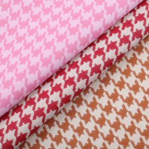 Houndstooth PVC Leather For Bags Customized Printed Leather Fabric Material