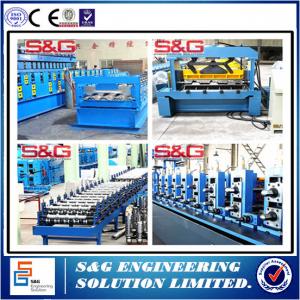 China Galvanized Steel Composite Floor Deck Roll Forming Machine With Emobssing Rollers supplier