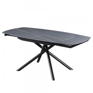 China Extendable Black Marble Side Table , Multiscene Modern Dining Room Table supplier