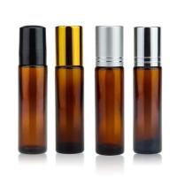 China 10ml Perfume Glass Roll On Bottles With Glass Roller Ball And PP Cover on sale