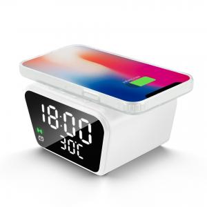 China High Efficiency Alarm Clock Qi Charger , Compatible Wireless Charging Alarm supplier
