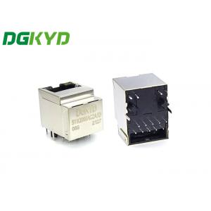 Single Port Rj45 Connector Plug G/Y Led Ethernet Surface Mount Board Pcb Metal Shielded