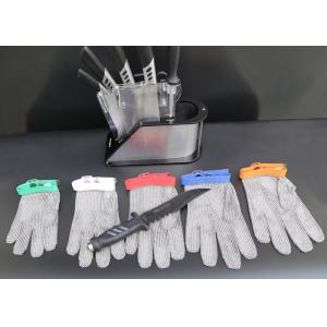 Stainless Kitchen Cut Resistant Gloves / Hand Protection Gloves Nylon Belt Design