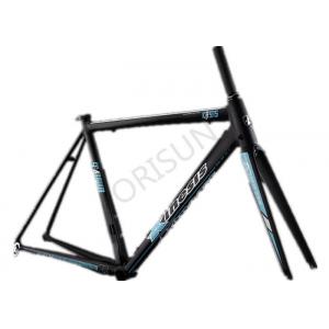 Lightweight Scandium Bike Frame , Black / Orange Full Carbon Road Bike Frame