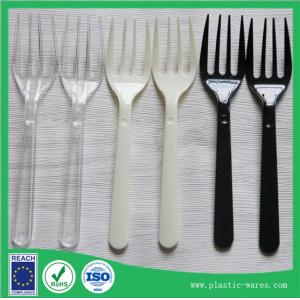 China Plastic Disposable Forks in clear, white and black colors supplier