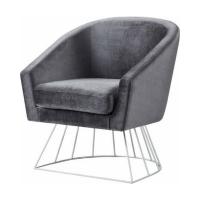 China 2018 hot sale modern European style velvet armchair with metal base on sale