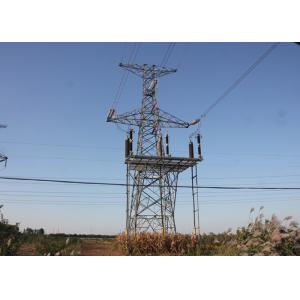 220KV Transmission Steel Tower Hot Dip Galvanized Surface For Overhead Power Line