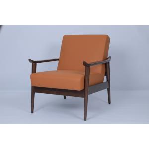 China Vintage Hospitality Lounge Chairs Oak Burnt Orange Arm Chair supplier