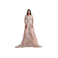 China Beauty Design Lace Wedding Dress , Short Sleeve Saudi Arabic Simple Wedding Dresses on sale