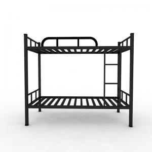 Strong Bedbase Dormitory Black Gray Color Children Metal Bunk Bed