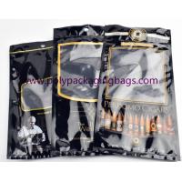 China Customized black cigar tobacco moisturizing zipper bag with transparent window on sale