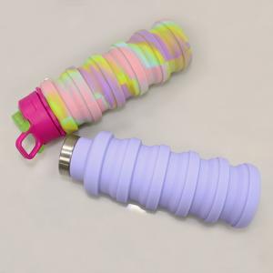 BPA Free Collapsible Silicone Water Bottle For Outdoor Sport 500ml Capacity