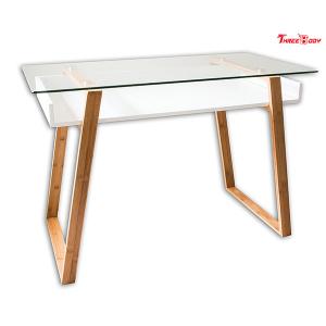 Glass Top Modern Office Table Computer Home Office Desk 46 X 24 X 6.8 Inches