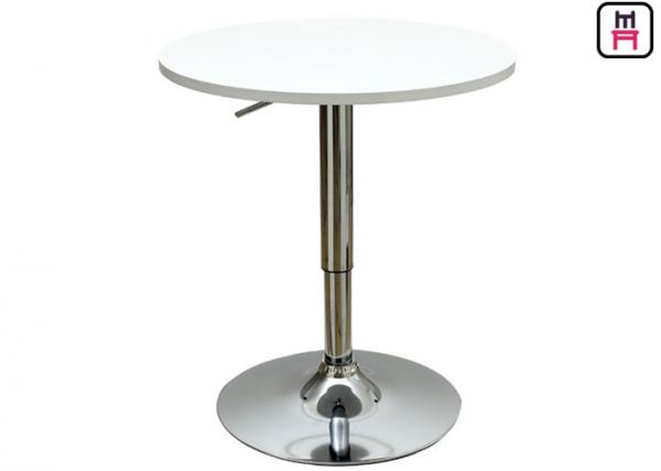 White / Gray MDF Top Restaurant Bar Tables Adjustable Height With Square / Round