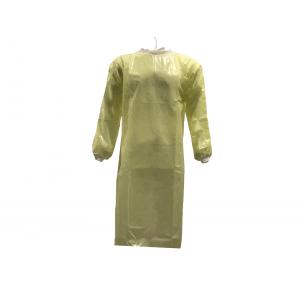 PE+PP 50GSM Yellow Breathable Anti Static Disposable Medical Clothing With Rib-knitted Cuffs The Same Color Threads