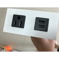 China Hidden Desktop Power Sockets With 1 Outlet / 2 USB Ports , Stainless steel Faceplates Tabletop Power Outlet on sale