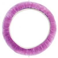 China Customized Pink Sheepskin Steering Wheel Cover Fur Car Wheel Cover on sale