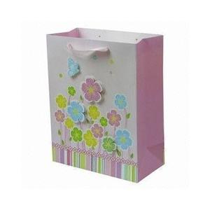 Fresh Printed Delicately Flower Pink Colorful Printing Hnadle Paper Bag for Gift