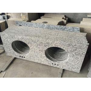 China Tiger Skin White Double Sink Granite Vanity Top Low Water Absorption supplier