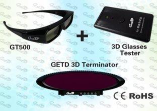3D Cybercafé Solution with 3D IR emitter and shutter glasses