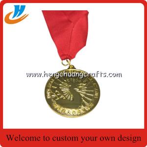 China Custom sports medals, metal medals with gold silver copper plated supplier