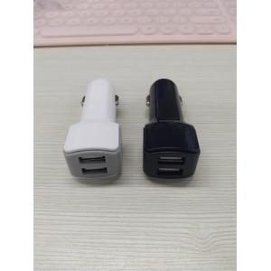 Dual USB Port 5V 1A Car USB Charger Portable Black / White For Mobile Phone