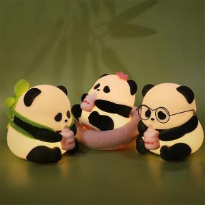 China Seller Cheap Personalized Night Lightsilicone Soft Cute Panda Silicone Night Light Timing Rechargeable Light For Kids supplier