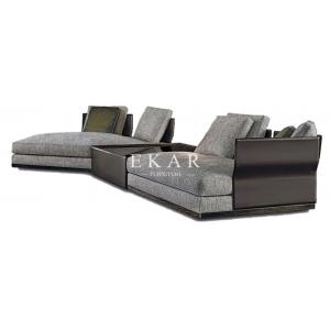 China Upholstered Wide European Style Furniture Metal Legs L Shape Modern Sofa Set supplier
