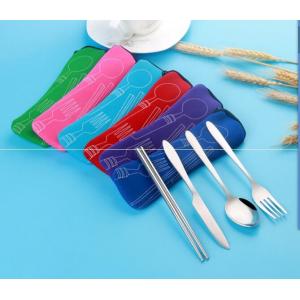 Eco Friendly Stainless Steel Outdoors Travelling 4pcs Tableware Set for Wholesale or Promotional Gifts