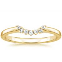 China 0.15ct 14k Yellow Gold Stackable Rings , Diamond Stacking Rings 2mm 1.5mm Stone Size on sale