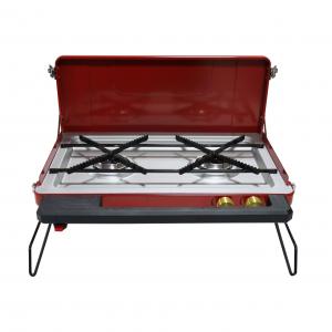Outdoor Cooktop for Camping Small Gas Stove 2 Burner Durable and Disposable BTU 22000