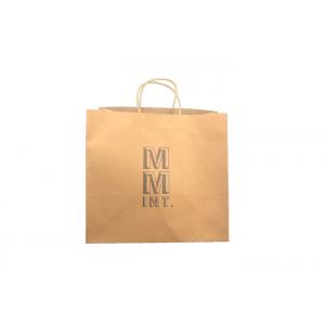 China Kraft Custom Printed Paper Shopping Bags Silver Foil Stamping OEM Service supplier