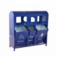 China Heavy Duty Outdoor Garbage And Recycling Bins With Sandblasting Zinc Spraying Finish on sale