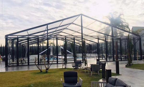 20x40m Transparent Aluminum Structure Tent With Glass Sidewall And Glass Door