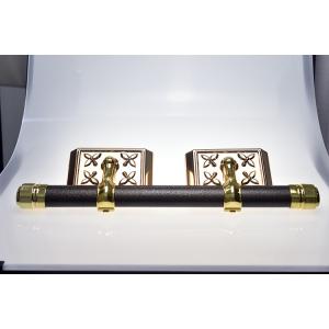 China Funeral Casket Parts Swing Bar Set ABS Materials With Steel Bar Gold Surface supplier
