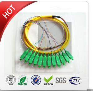 China LC/PC Multi Mode Om3 12core Mini Breakout Cable 3m Pigtail-G yellow PVC material diameter 2.0mm supplier