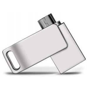 Metal U-disk for Computer & Mobile Phone Dual purpose USB2.0 Mciro USB OTG Rotating flash drive A+chip Customized LOGO