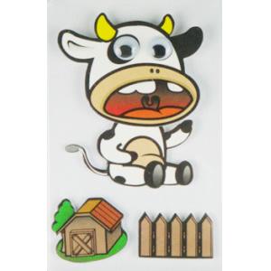 China Cow Design Kids Scrapbook Stickers , Custom Die Cut Stickers 1.0 Mm Thin supplier