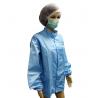 Antistatic Jackets Cleanroom Apparel 5mm Grid Polyester YKK Zip With Logo