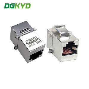 China 8P8C Has Card Groove CAT.3 With Shielding Modular RJ45 To RJ45 Coupler Shielding Straight Through Module supplier