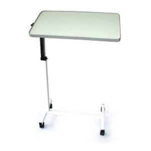 Disabled Elderly Medical Adjustable Overbed Table , White Rolling Adjustable Laptop Table Over Bed
