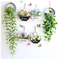 China Pastoral Wall Artificial Hanging Baskets Fake Flower Room Decoration on sale