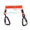 China TPU 6.0mm Cord Wire Coil Lanyard With Aluminum Carabiner Ends wholesale