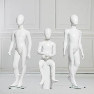 White Full Body Child Mannequin FRP For Clothing Display Show Window