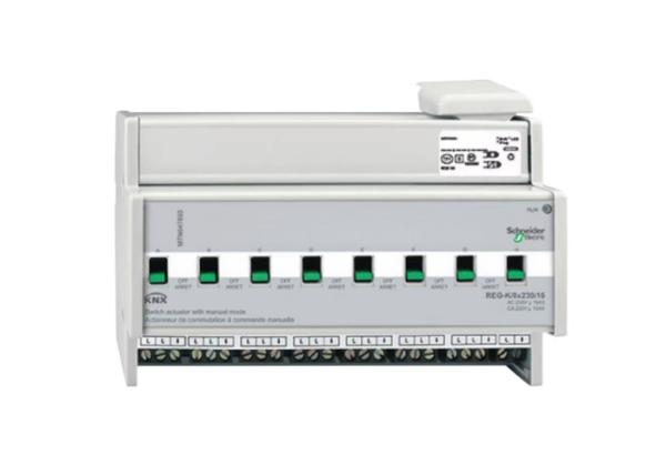 SpaceLogic KNX Switch Actuator REG-K/X230/16 With Manual Mode And Current Detection