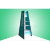 China 2 - Sided POP Corrugated Cardboard Display Ladder Shape With Shelves / Metal Hooks wholesale
