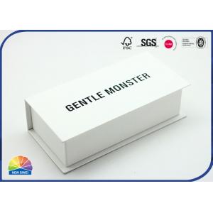 China Black Logo Printed Hinged Lid Magnetic Paper Box Glasses Package supplier