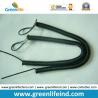China Custom Attachments Solid Black PU Covered Extendable Plastic Spiral Safety Lanyard wholesale